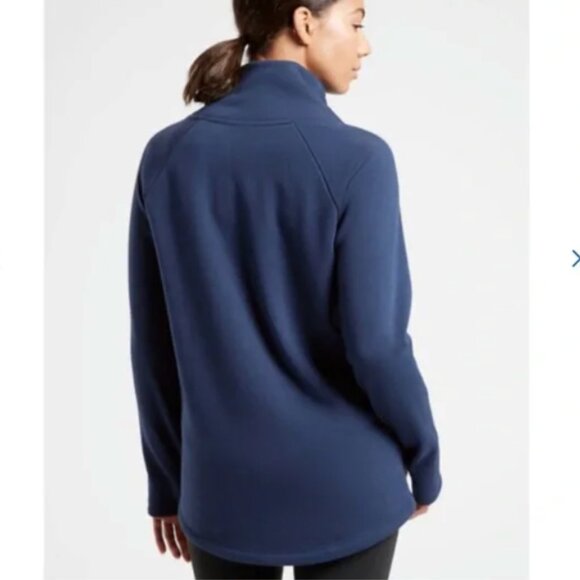 Athleta Cozy Karma Asymmetrical Pullover Enchanted Blue sweater - Picture 2 of 7